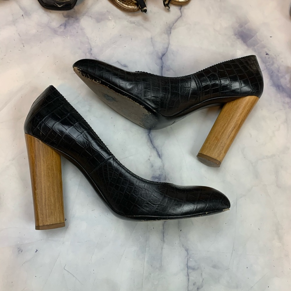 YSL wood block heels eu37